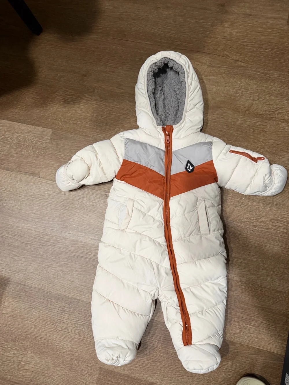 Volcom Kids Jacket in Gray and White with Black Logo